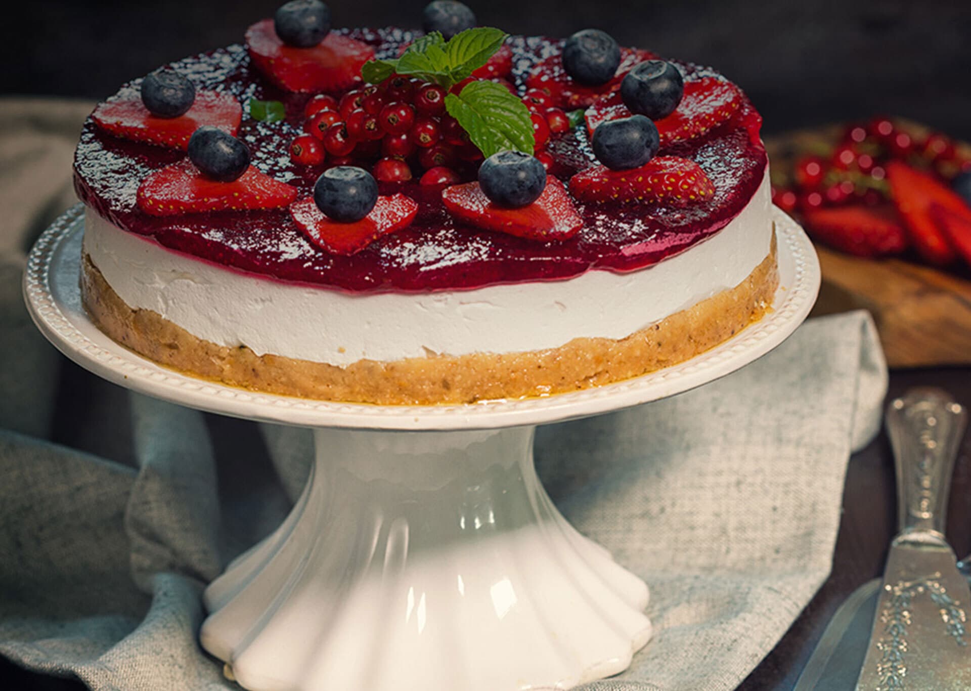Cheesecake com frutas vermelhas