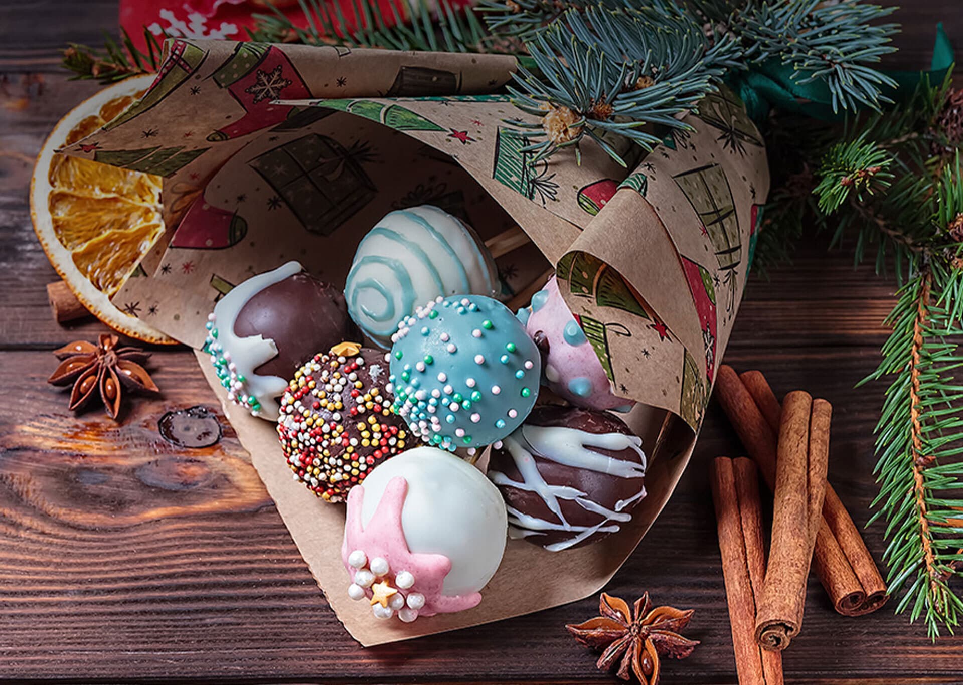 Cake pop de Natal